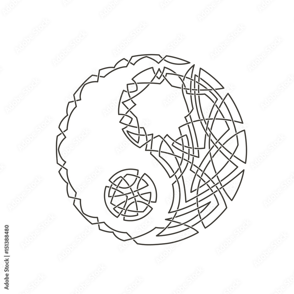 Celtic design in the form of a yin yang symbol Celtic design in the form of a yin yang symbol