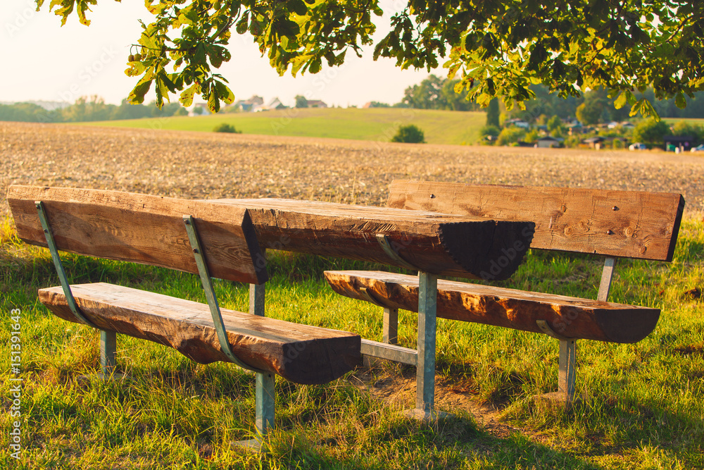 Naklejka premium Table and bench