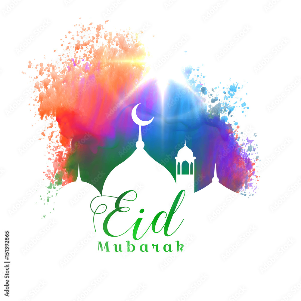beautiful eid mubarak islamic festival greeting card design Stock ...