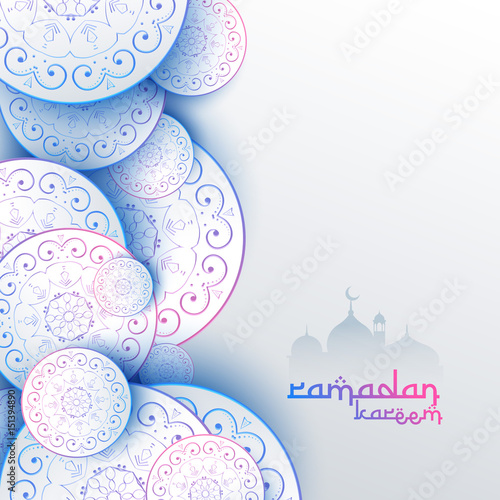 Photography islamic ramadan kareem festival greeting card design