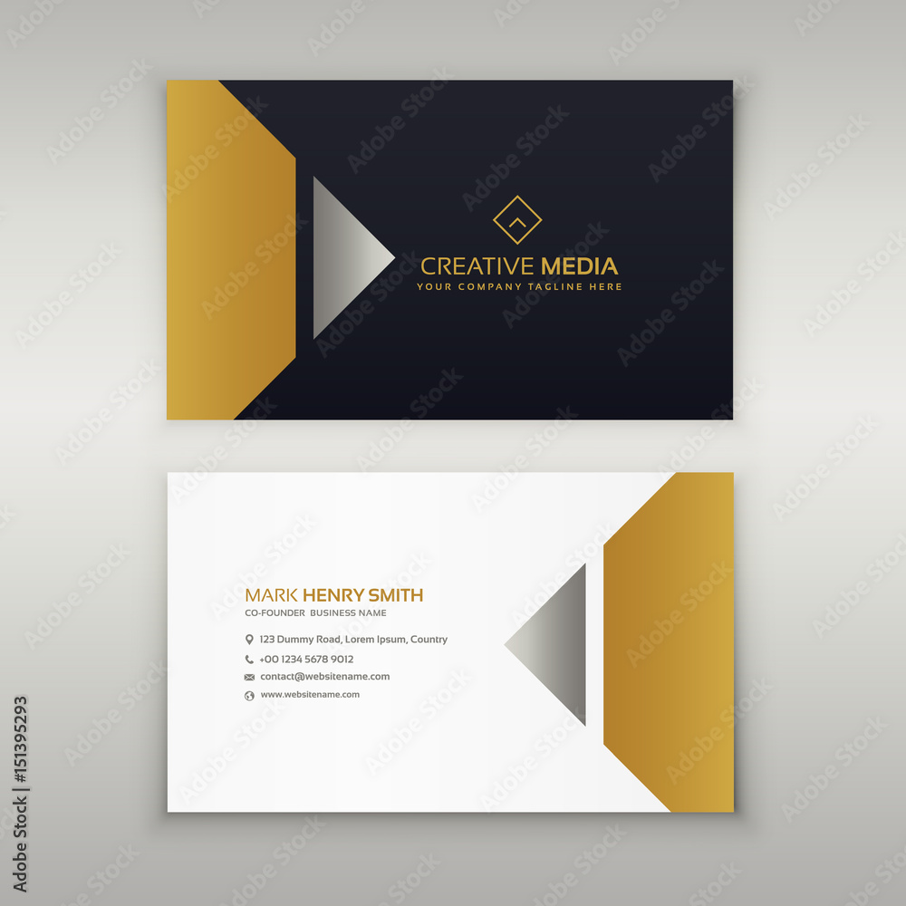 Fototapeta premium premium business card design in golden theme