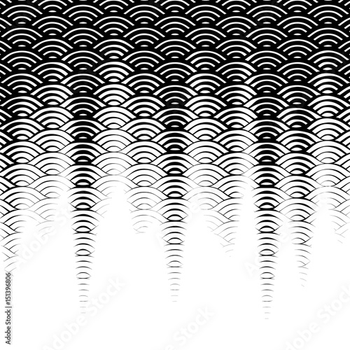 Wallpaper Mural Background with abstract line waves pattern and thickness gradient Torontodigital.ca