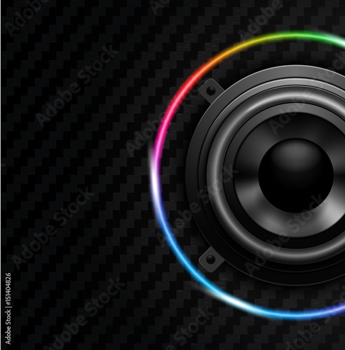 speaker on carbon fiber background