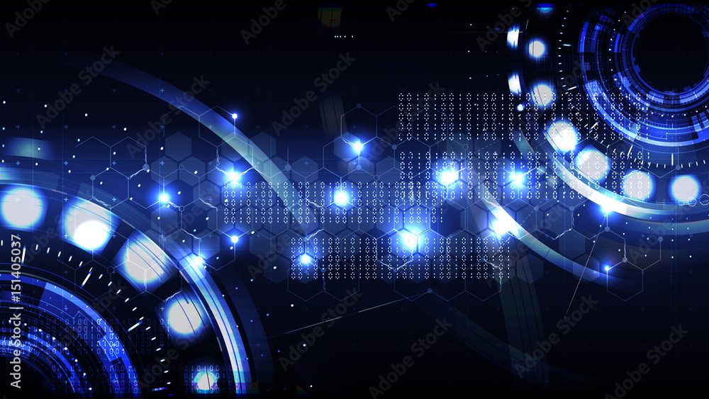 Technological cybersecurity future light abstract background vector