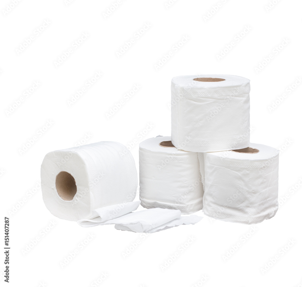 toilet paper on white background toilet paper on white background