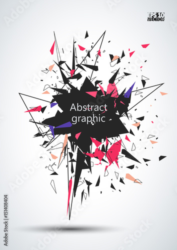 Graphic illustration with geometric pattern. Explosion effect. Eps10 Vector illustration.