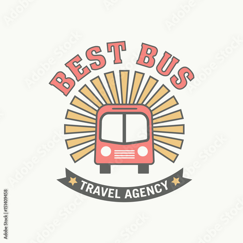 Bus trip and trvel tour badge logo