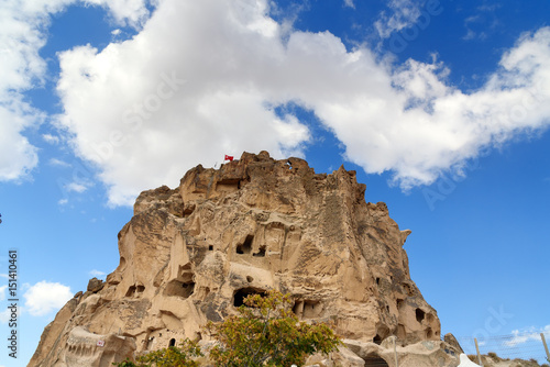 View of Uchisar castle. Cappadocia. Turkey