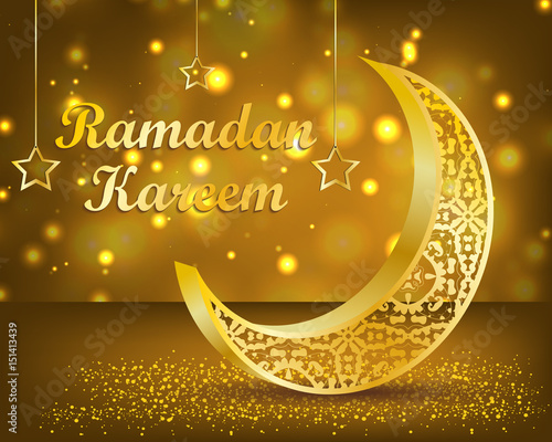 Ramadan Kareem is a beautiful postcard. Arabic background. The Uraza. Night sky. Celebration. photo