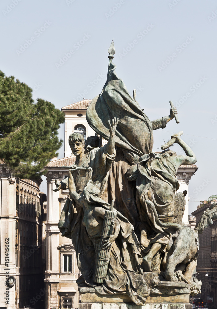 Sculpture at Vittorio Emanuele II, Rome, Italy