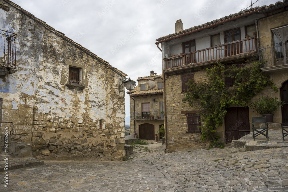 Traditional architecture in Sos del Rey Catolico. It is a historic town and municipality in the province of Zaragoza, Aragon, eastern Spain. 