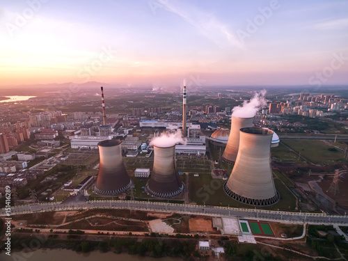 Canvas Print China's thermal power station. Aerial
