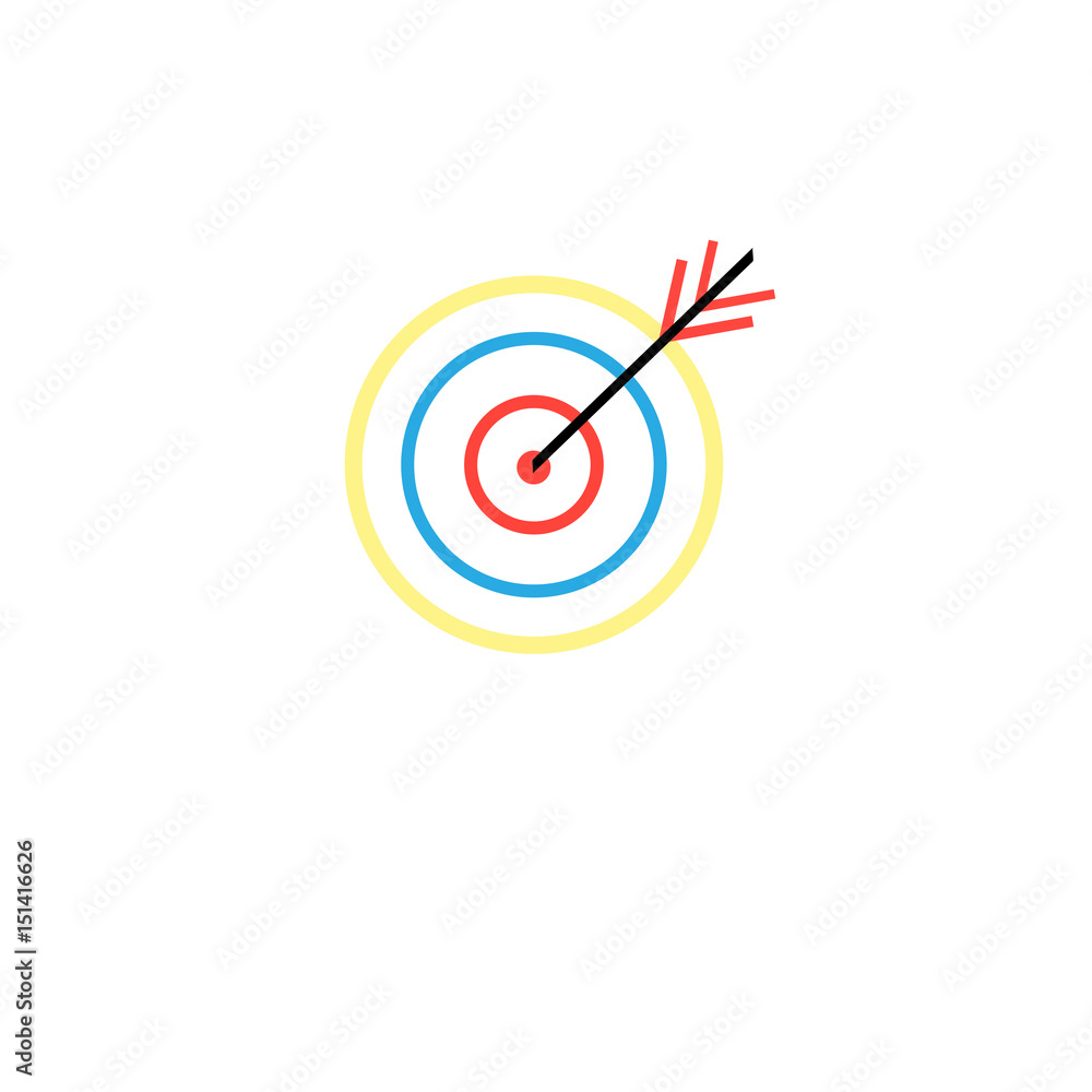 Vector icon with a target in a dash Vector icon with a target in a dash