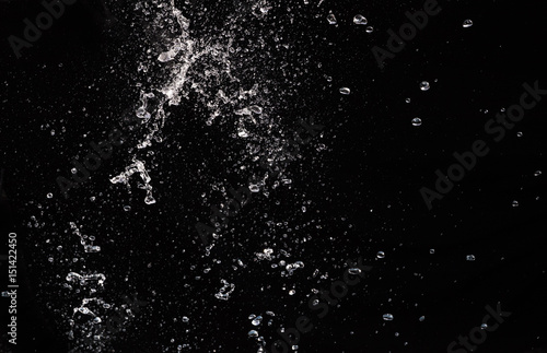 Water splash on black background