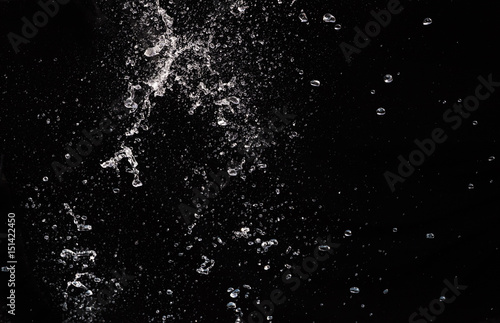Water splash on black background