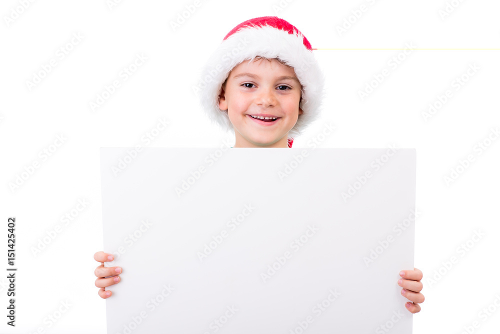 kleiner weihnachtsmann mit werbeschild kleiner weihnachtsmann mit werbeschild