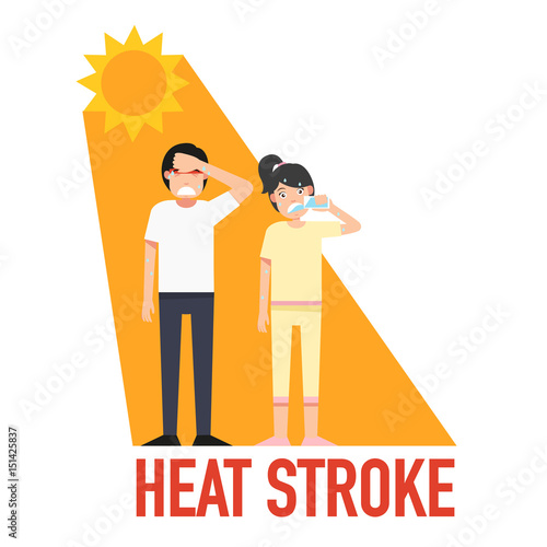 Heat stroke,vector photo