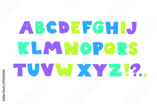 Cute bright childish alphabet 