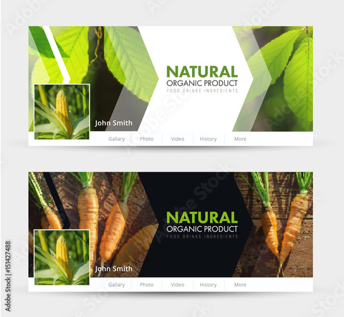 Universal Template banner for social networks for  natural products, harvest, agriculture
