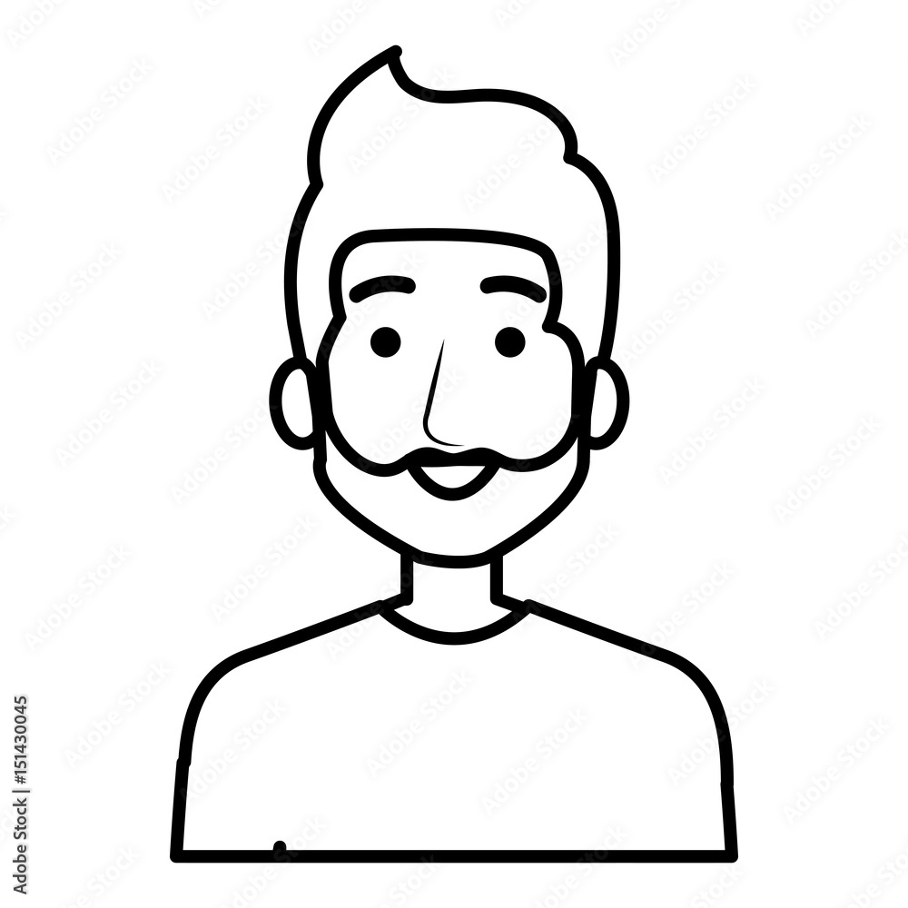 young man avatar character vector illustration design