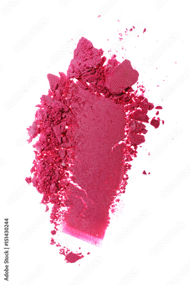 Smear of crushed shiny pink eyeshadow as sample of cosmetic product Smear of crushed shiny pink eyeshadow as sample of cosmetic product