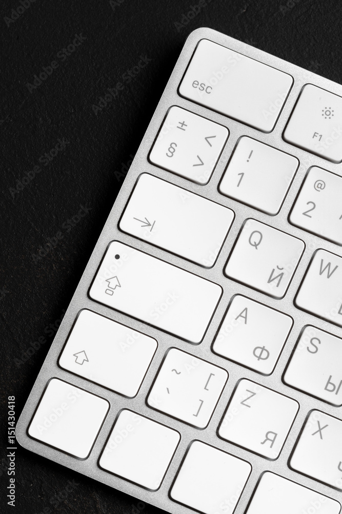 Office table with keyboard Isolated on black background Office table with keyboard Isolated on black background