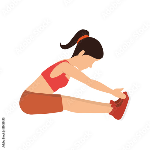 woman practicing yoga icon vector illustration design