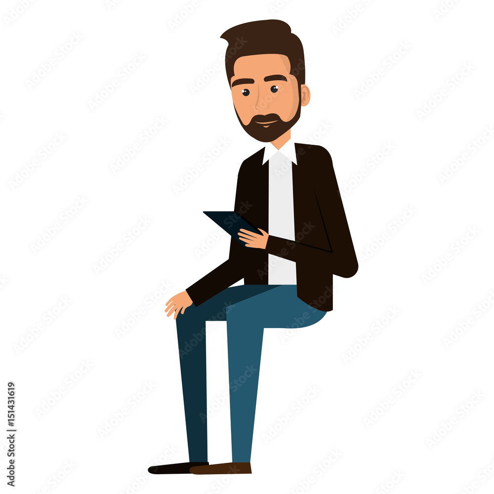 young man with smartphone avatar character vector illustration design young man with smartphone avatar character vector illustration design