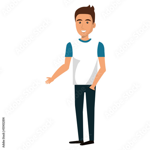 young man avatar character vector illustration design