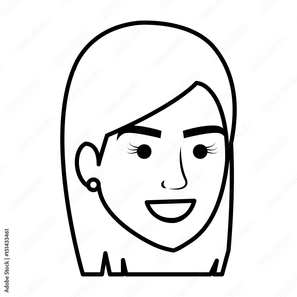 young woman avatar character vector illustration design