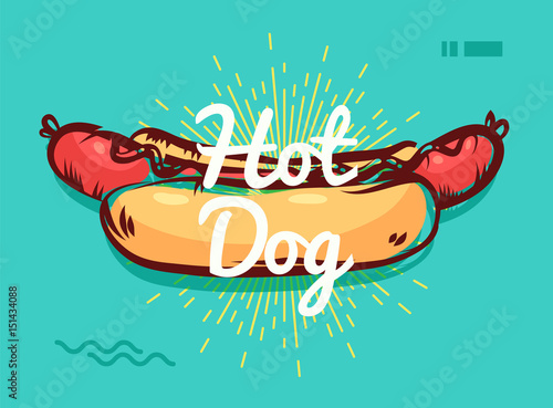 Hot dog poster with cool design