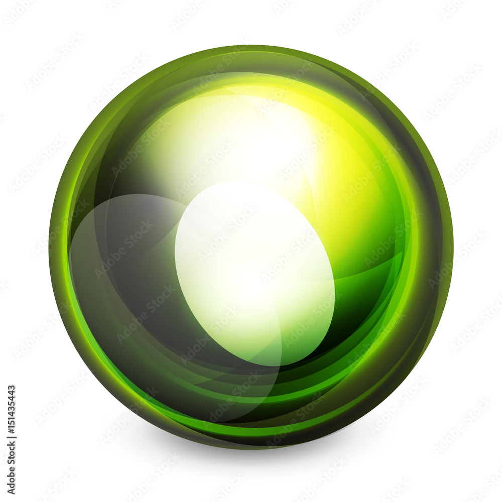 Glass sphere, futuristic abstract element Glass sphere, futuristic abstract element