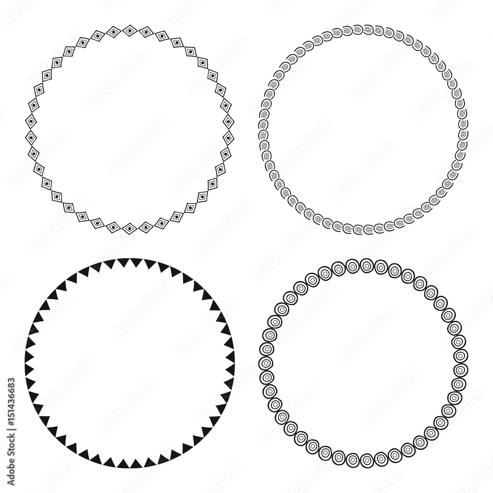Decorative round frames for congratulations and greeting cards. Set isolated on white background. Decorative round frames for congratulations and greeting cards. Set isolated on white background.