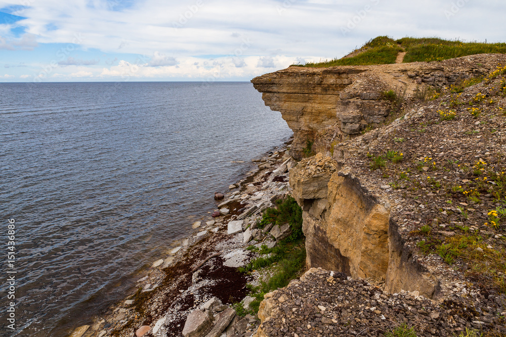Cliffs at the coast in Paldiski, Estonia