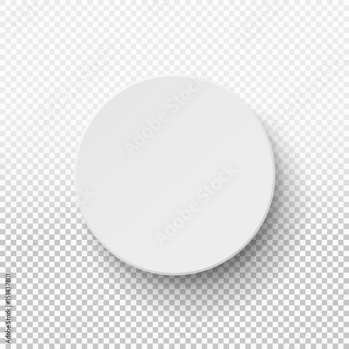 Realistic 3d white blank package cardboard round gift box isolated. Packaging top view. For software, electronic device, your design, logo, other products. Vector illustration template.