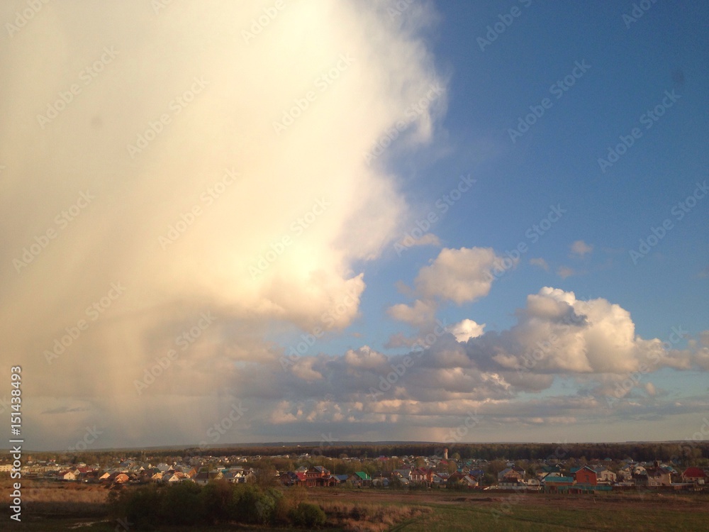 Huge cloud above village near Kazan, Russia Huge cloud above village near Kazan, Russia