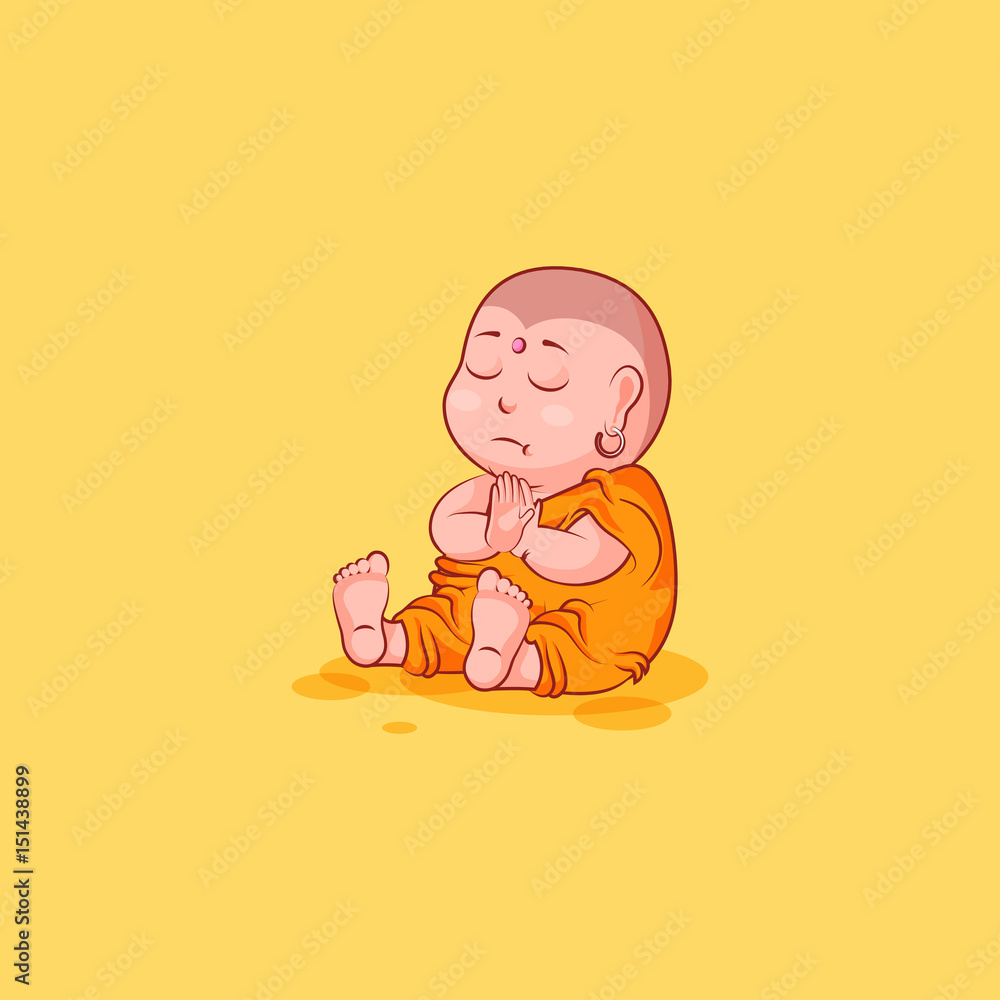 Sticker emoji emoticon emotion vector isolated illustration unhappy character cartoon meditate Buddha Sticker emoji emoticon emotion vector isolated illustration unhappy character cartoon meditate Buddha
