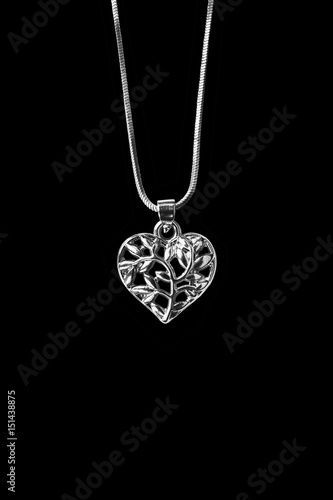Heart pendant isolated