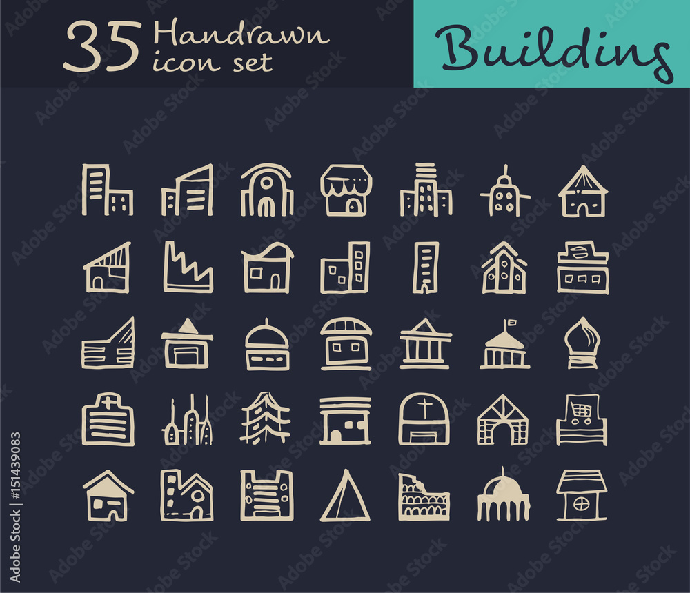 35 Hand drawn Building icon. doodle Building icon. vector illustration. 35 Hand drawn Building icon. doodle Building icon. vector illustration.