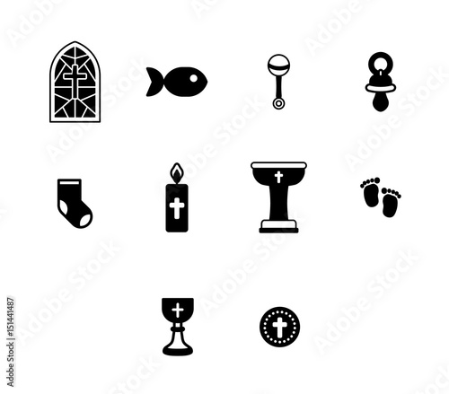 Vector icon set of religious sign and symbol