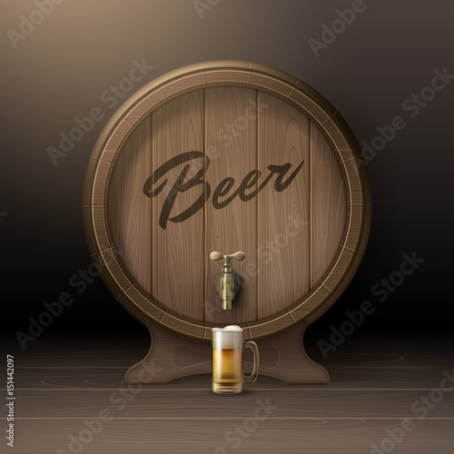 Wooden beer barrel