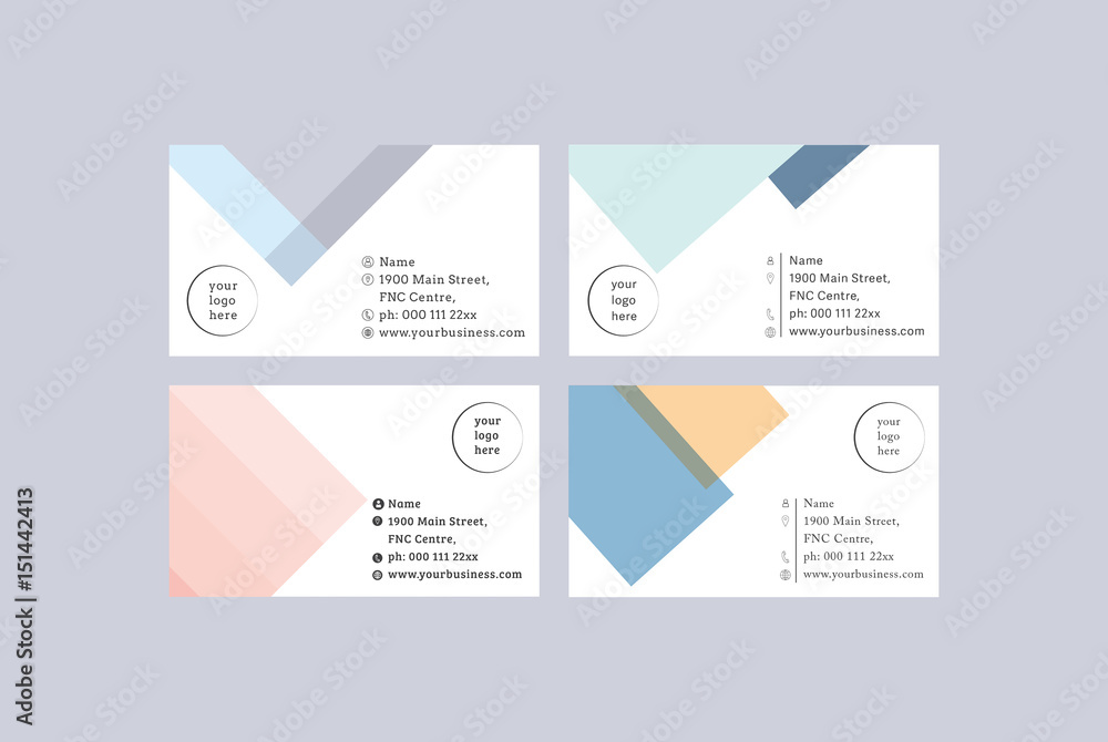 Vector templates of four visiting card Vector templates of four visiting card
