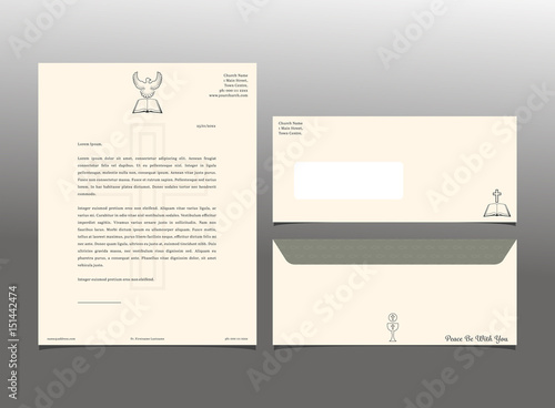 Vector image of letter format and envelope