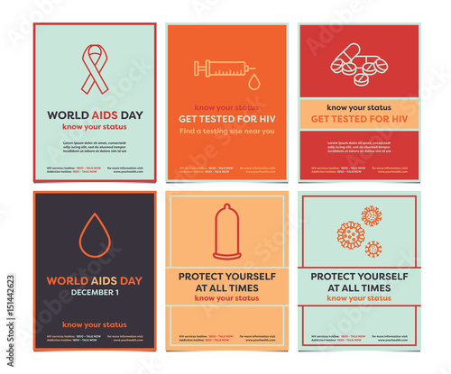 Vector templates for World Aids day
