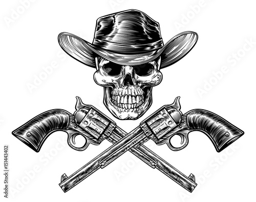 Sheriff Star Hat Skull and Pistols photo