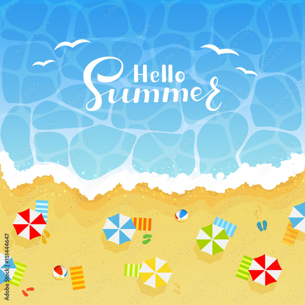 Summer background with sandy beach Summer background with sandy beach