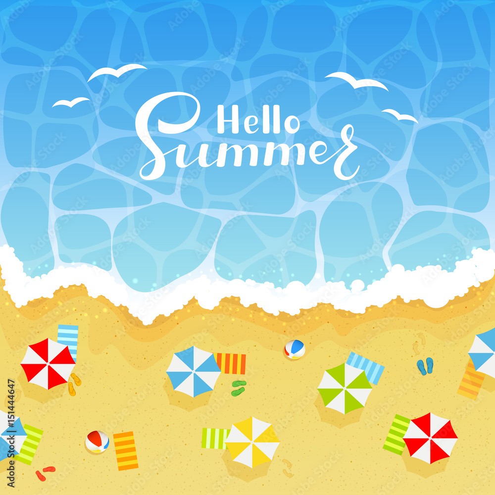 Summer background with sandy beach