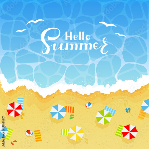Summer background with sandy beach