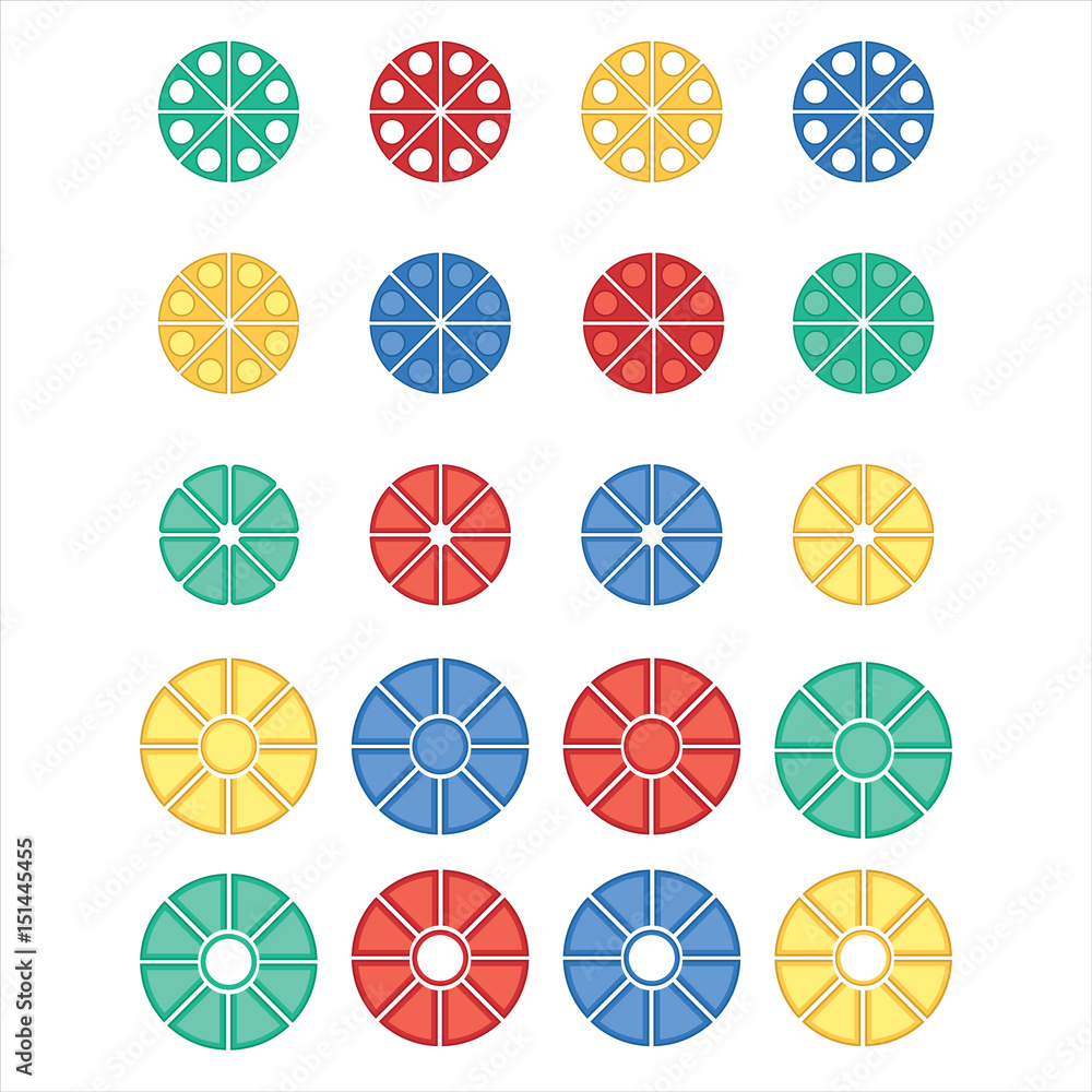 Vector of circles with various patterns
