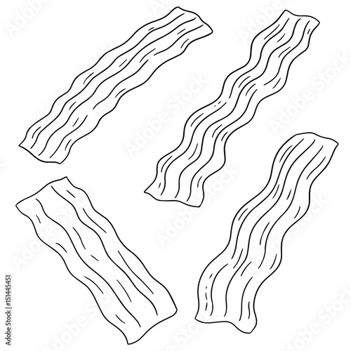 vector set of bacon